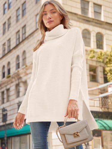 Image of LILLUSORY Womens Turtleneck Oversized Sweaters 2026 Fall Fashion Outfits