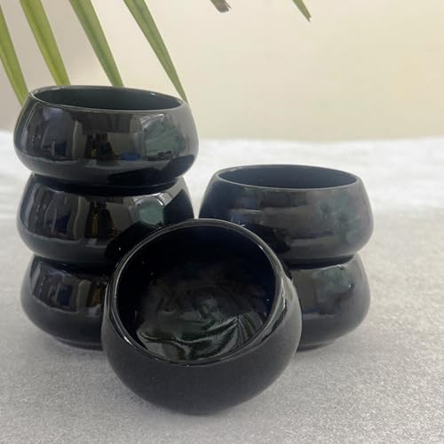 Image of Lupaava Serving Dip Sauce Chutney Mini Ceramic Bowls Pack of 6 | Ceramic Handcrafted Shine, Microwave Bowl Sets, Kitchen Accessories 35 ml