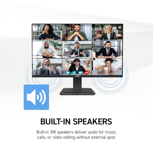 Image of msi PRO MP273 E14A 27-inch IPS 1920 x 1080 (FHD) Gaming Office Monitor, 144Hz, Free-Sync, HDMI, DisplayPort, VGA Port, VESA Mountable, Tilt, Speaker, 4-Side Slim Bezel 1ms, Black