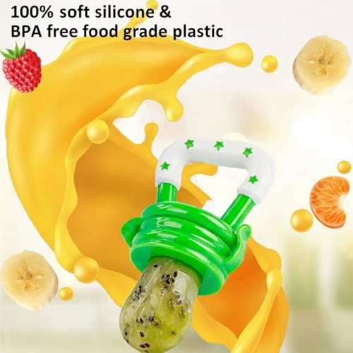Image of Safe-O-Kid (Pack of 2) Baby Fruit Nibbler /Pacifier - BPA-Free, 100% Pure Silicone, Teether for Baby | Soft Pacifier & Teether for Infants, Assorted