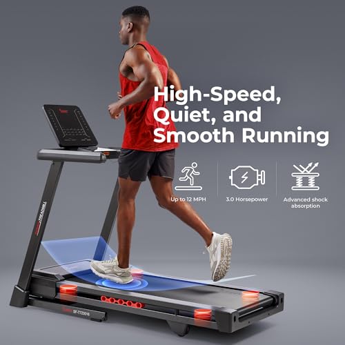 Image of Sunny Health & Fitness 20 inch x 55 inch Auto Incline Treadmill with Folding Deck