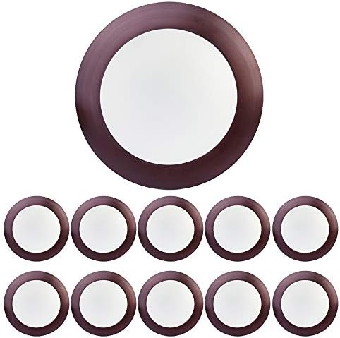 ECOELER 6 Inch 16.5W Dimmable LED Disk Light, 10 Pack Aluminum Baffle Bronze Trim- Round Flush Mount Recessed Retrofit, 3000K Warm White, 1000lm, Wet Rated,Energy Star & ETL-Listed Approved