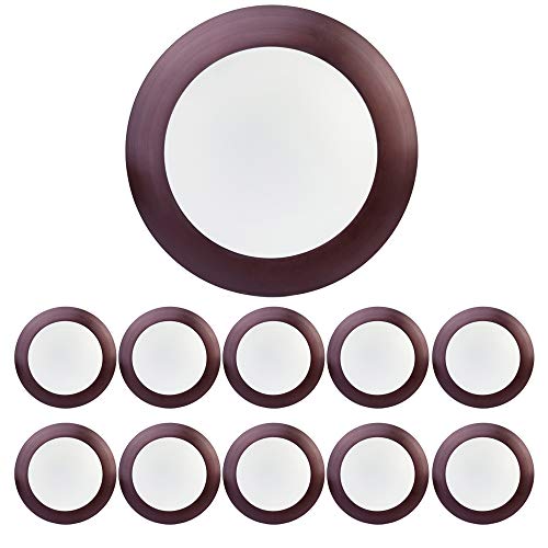 ECOELER 6 Inch 15W Dimmable LED Disk Light, 10 Pack Aluminum Baffle Bronze Trim- Round Flush Mount Recessed Retrofit, 3000K Warm White, 1050lm, Damp Rated,Energy Star & UL-Listed Approved