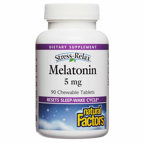 Stress-Relax Melatonin 5 mg by Natural Factors, Natural Sleep Aid,