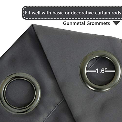 Image of Thermal Insulated Blackout Patio Door Drapery, Noise Reducing Performance Grommet Slider Curtain Panel, Room Divider Curtains 84 Inch Length (1 Panel, 7' Tall by 8.5' Wide, Charcoal Gray)