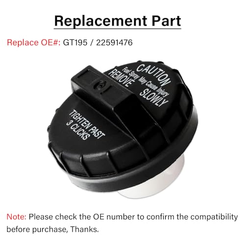 Image of Gas Cap, Fuel Cap Fit For Chevrolet GMC Buick Cadillac Vehicles, Replaces GT195 22591476 Fuel Tank Filler Cap