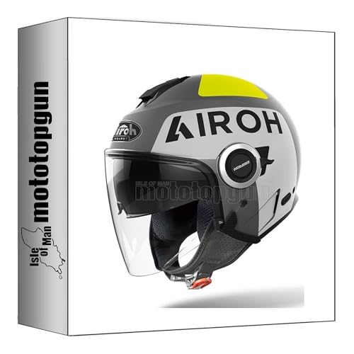 Casque jet Airoh Helyos Color gris brillant taille XL pour moto