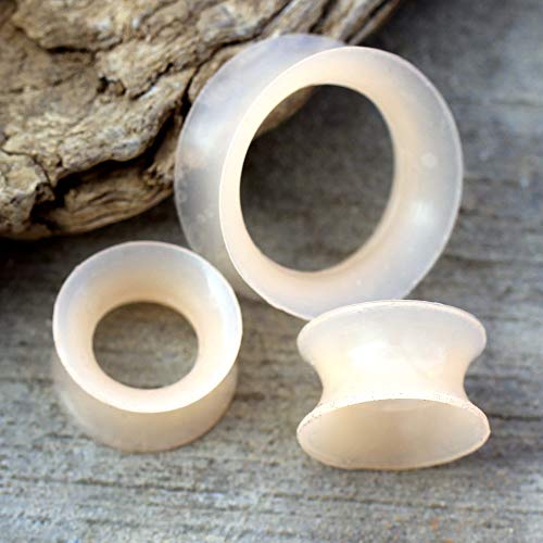 Pierced Owl - Ultra Thin Silicone Double Flared Flesh Tone Tunnel Plugs, Sold as a Pair2