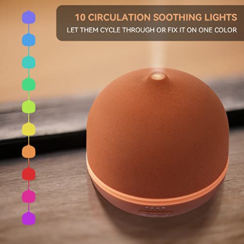 Wanlola Stone Diffusers For Essential Oils Large Room,500Ml Handmade Ceramic Diffuser With 4 Timer & 10 Ambient Light Settings,Terracotta Aromatherapy Diffuser For Home Office #TOP1