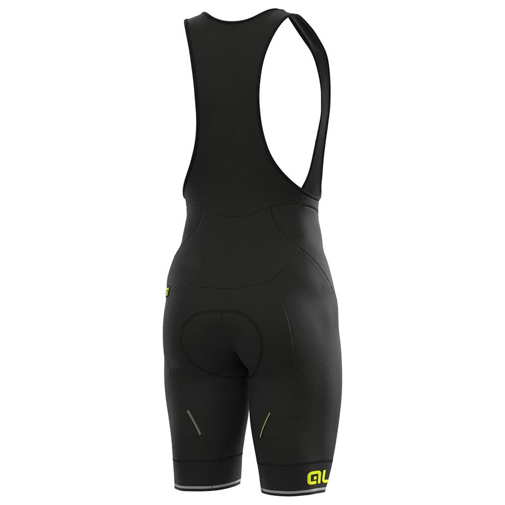 Alè Salopette Invernale Termica Ciclismo Blend Solid (XL, Nero-Giallo Fluo)