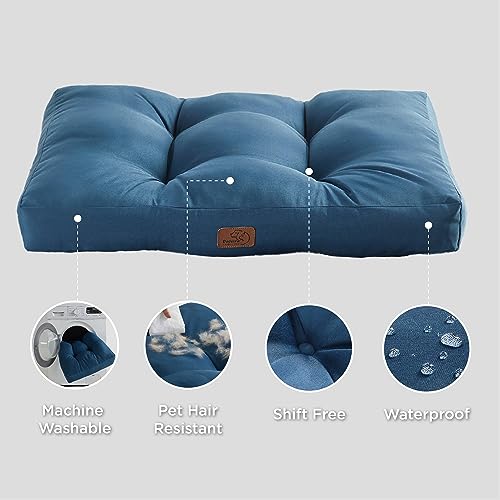 BEDSURE Hundebett große Waschbar - 91x68 cm hundematratze kühlmatte L für Hunde, Outdoor gepolstert Hundematte Dunkles blau in 10cm Höhe, selbstkühlend Grosse XL Hundekissen für Sommer