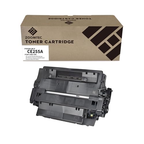 ZOOMTEC CE255A 255A Cartuchos de Tóner Compatibles con Impresoras HP LaserJet P3010 P3011 P3015 P3015d P3015dn P3015n P3015x Enterprise 500 MFP M525dn M525f (1 Negro)