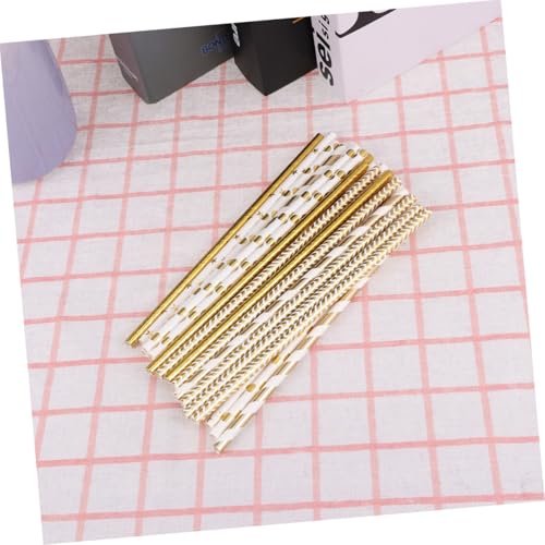 Pitillos de papel biodegradable con diseño de corazones 50 pcs miniatura 2