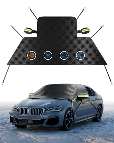 CUBTEM Frontscheibenabdeckung Winter, 2024 Upgrade Auto Scheibenabdeckung für Front- und Seitenscheiben sowie Türgriffschutz, Schutz vor Schnee, EIS, Frost, UV und Staub für Autos und SUVs