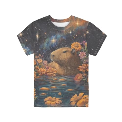 Image of Xhuibop Kids Tshirts Girls Boys 3-16 Years Summer Clothes for Teens Loose Fitting Tops
