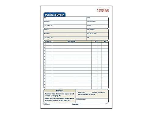 Adams 2-Part Carbonless Purchase Requisitions Pad, 8.44-Inch L x 5.56-Inch W, 50 Forms/Pad, 10/Box (ABF DC5831-10)