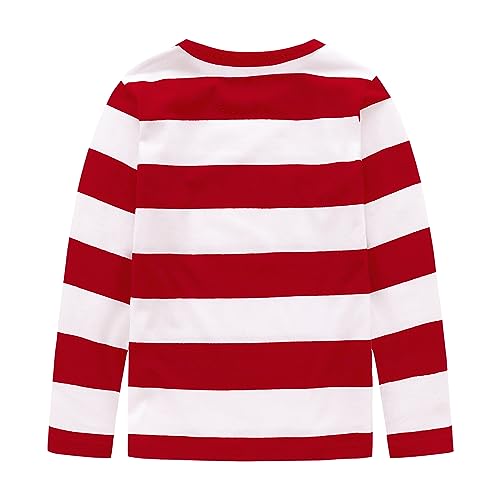 Boys Rainbow Striped Shirt Cotton Long Sleeve T-Shirts2