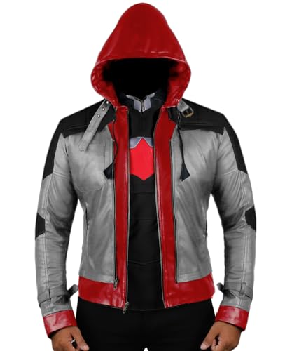 Replica Style Red Hood Mens Faux Leather Jacket Vest product thumbnail 14