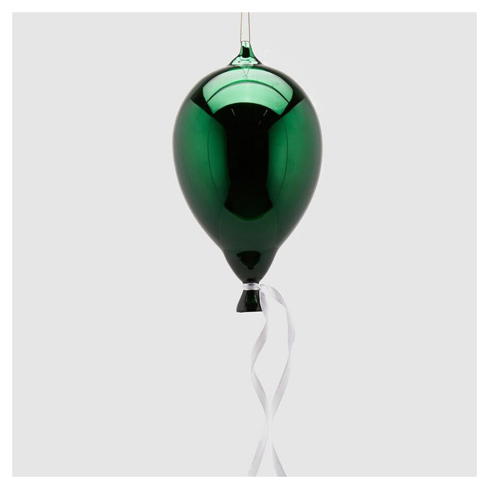 EDG - Enzo De Gasperi Palloncino Natale da Appendere, Decoro Natalizio in Vetro Lucido D15xH24 cm 3 Varianti (1pz) Verde