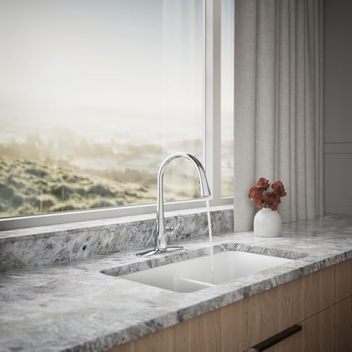 Image of KOHLER 596-CP Simplice Kitchen Sink Faucets with Pull Down Sprayer, 3-Spray Design, Polished Chrome Kitchen Faucets, High Arch