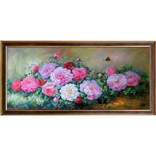 Broderie Diamant Pivoine 80x180 cm kit de mosaïque haut de gamme aux strass étincelants
