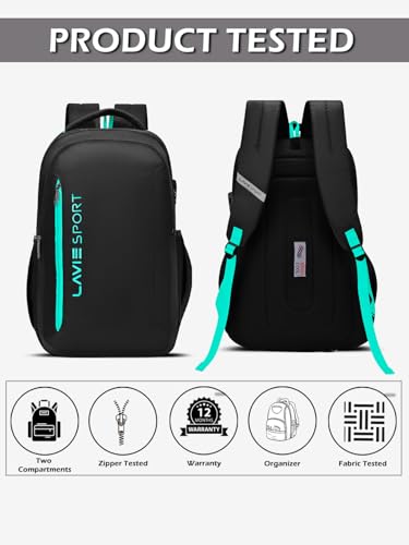 Image of Lavie Sport Maverick 35L Casual Backpack | Fits Upto 15 Inch Laptop Backpack | Laptop Compatiable | Rain cover | For Men & Women