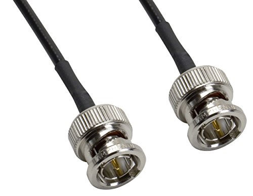 Amphenol CO-174BNCX200-025 Black RG174 Coaxial Cable, 50 Ohm, BNC Male to BNC Male, 25 