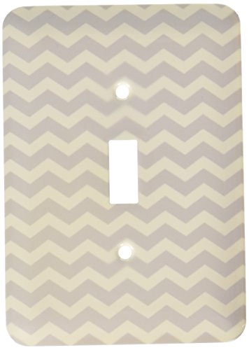 Interrupteur à bascule simple chevron gris blanc trendy 3dRose