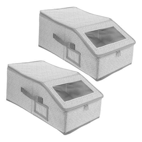Ipetboom Caja Organizadora Plegable para Sombreros de Gran Capacidad 2 Unidades Tela Resistente Gris Estuche Apilable para Guardar Gorras de Béisbol Armario y Viajes