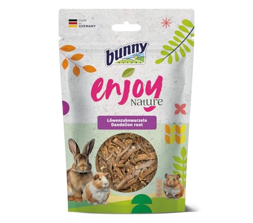 Bunny EnjoyNature Raíces de diente de león, 100 g, alimento para conejos y roedores enanos, rico en vitaminas B, C y E, 100% natural, sin aditivos ni potenciadores del sabor
