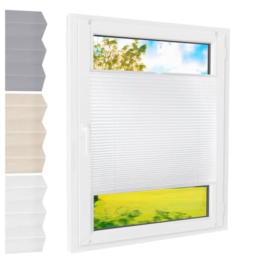 Plissee Klemmfix [Weiß, 90x220 cm] ohne Bohren für Tür & Fenster, Faltrollo mit einfacher Montage/Bietet optimalen Sichtschutz und Privatsphäre, idealer Sonnenschutz