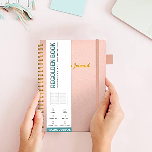 image for Regolden-Book Reading Journal Planner Leather Hardcover Book Reading L