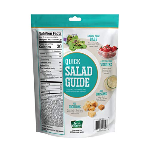 Image of Fresh Gourmet Premium Croutons | Classic Caesar | 3 Ounce, Pack of 15 | Crunchy Salad Topper