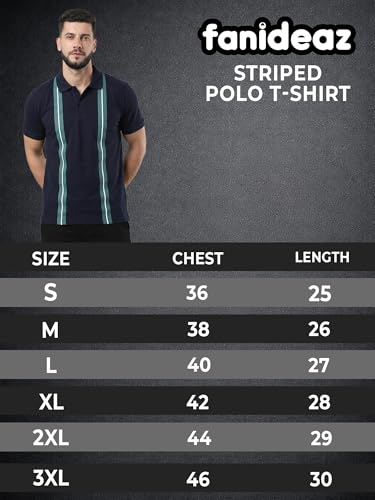 Image of fanideaz Branded Mens Half Sleeve Cotton Striped Polo T-Shirt for Mens || Polo Tshirt for Men || Branded Tshirt for Men