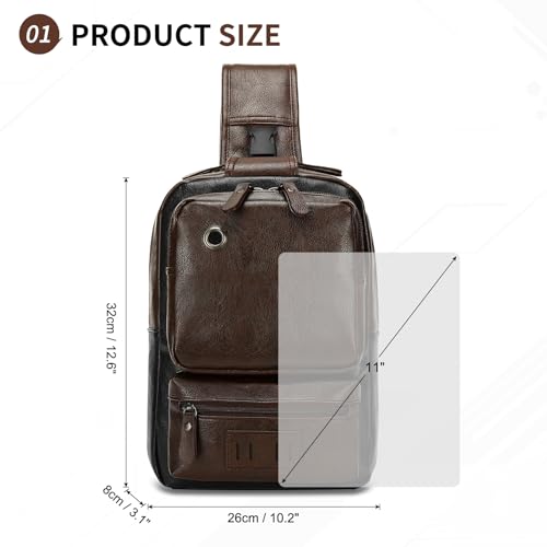 Image of Convertible Sling Bag Crossbody Backpack, Bags with Headphone Jack Shoulder Bag