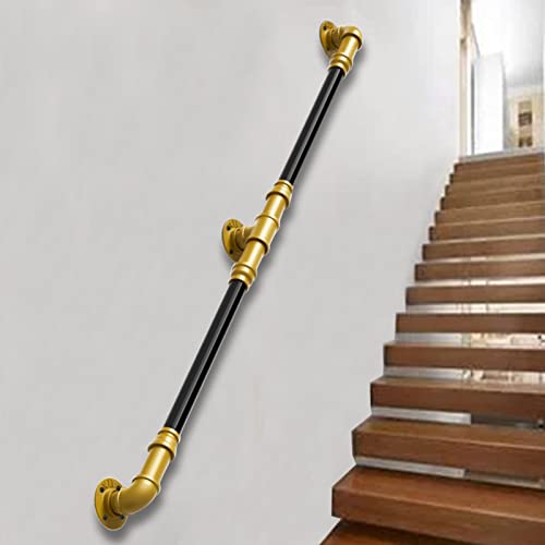Main courante d'escalier en métal robuste avec fixations murales pour une haute durabilité