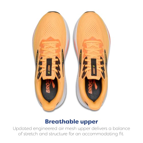 Brooks Brooks Men’s Ghost 17 Neutral Running Shoe - Blazing Orange/Yellow/Ebony - 8.5 Medium