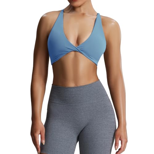 Image of Aoxjox Women's Workout Sports Bras Fitness Metamorph Sienna Twist Bra Yoga Crop Tank