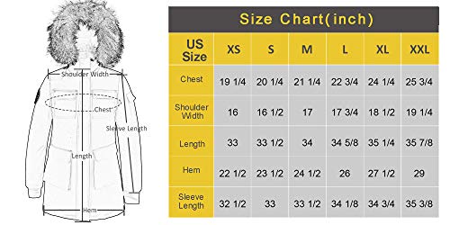Hard Land Women's Goose Down Parka Jacket Waterproof Winter Coat Mid Length Arctic Military With Fur Hood Black Size L #TOP6