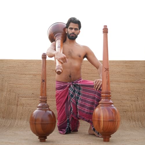 Image of Premium Hanuman Gada for Strength Training & Mobility | Handcrafted African Mahogany Mace | As Seen on Shark Tank India! | Ancient Indian Fitness Tool (4-5 kg)