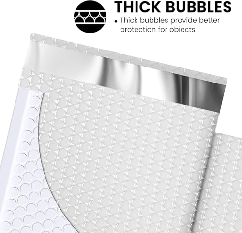 Image of Fuxury White Bubble Mailers 6x10 Inch Padded Envelopes 500 Pack Bulk | Usable Size 6x9 Self Seal Padded Mailers Waterproof Cushioned Shipping Bags for Jewelry, Makeup, Cards & Small Business #0
