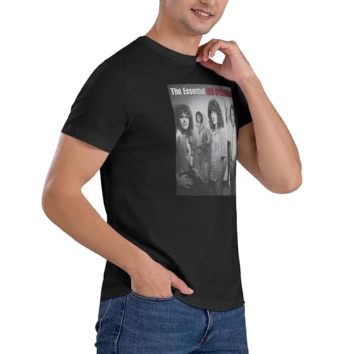 REO Music Speedwagon Shirt Men's Short Sleeve Crew Neck T-Shirt Cotton T Shirt Unisex Tops Black4