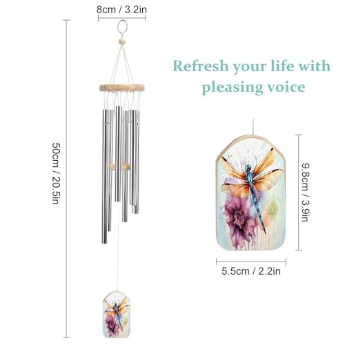 Carillon éolien libellule suspendu et cloche à vent pour extérieur zen - 3