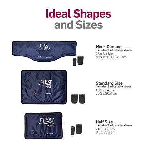 Flexikold Reusable Gel Large Ice Pack With Straps – Cold Compress Gel Cold Pack For Injuries – Flexible Medical Ice Wrap For Back, Shoulders, Legs, Knees, Sciatica, Muscle Pain – Standard #TOP5
