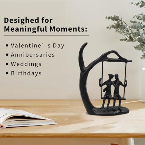 Couple Metal Sculptures Home Decor for Him or Her, Gifts for Anniversary, Romantic Office Knick Knacks as Marriage Wedding Gift, Birthday Gift for Girlfriend, Boyfriend, Wife or Husbend - Image 4