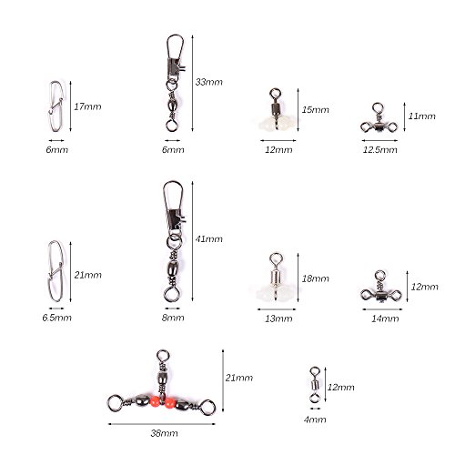 DECDEAL 100PCS / Set Mar Grosso Carp Pike Pesca Barrel giratória com snap Segurança Gancho Conector