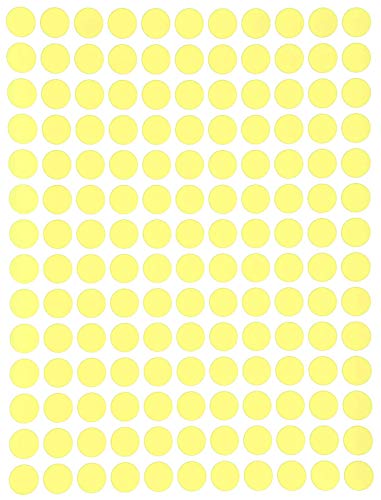 Royal Green 10mm Pastel Yellow Dot Stickers, 700 Color Code Labels