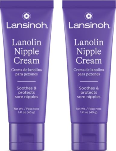 Image of Lansinoh Nipple Cream 1.41 Ounces (2 Pack) | Safe for Breastfeeding Baby, 100% Natural Nipple Butter, Breastfeeding Essentials, Postpartum Moms