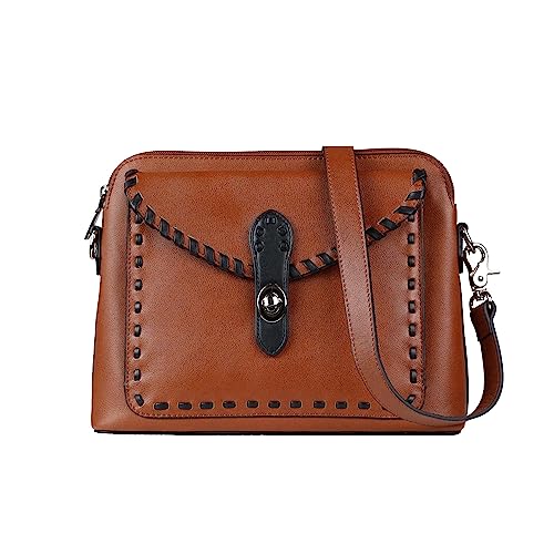 Lady Conceal Concealed Carry Leather Evelyn Crossbody with Lock and