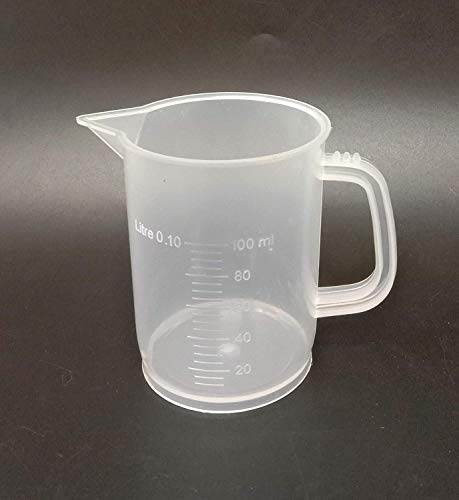 Image of Asian Scientific Plastic Measure Jar Cup for Kitchen Cooking Jug Baking & Measuring Solids and Liquids (Transparent, 100 ml) Pack of 2